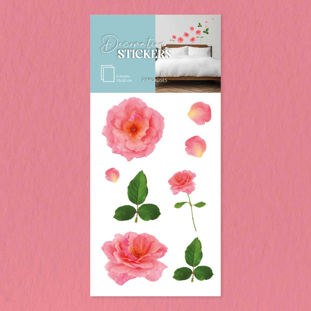 WALL STICKERS PINK ROSES 15x30 cm.