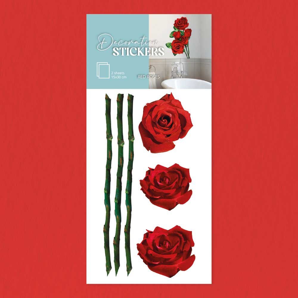 WALL STICKERS RED ROSES 15x30 cm