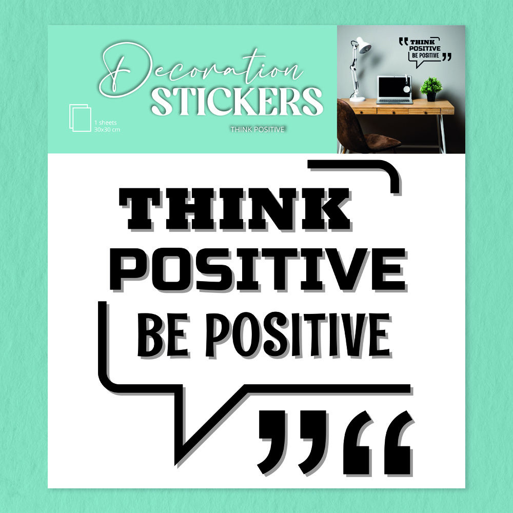 WALL STICKERS THINK POSITIVE 30x30 cm.