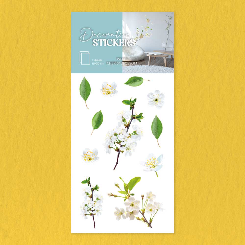 WALL STICKERS WHITE CHARRY BLOSSOM 15x30 cm.